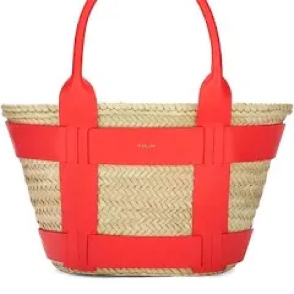 Demellier. REDUCED.Santorini Handbag.Straw and Leather.Shoulder Satchel TAGS - Picture 5 of 8